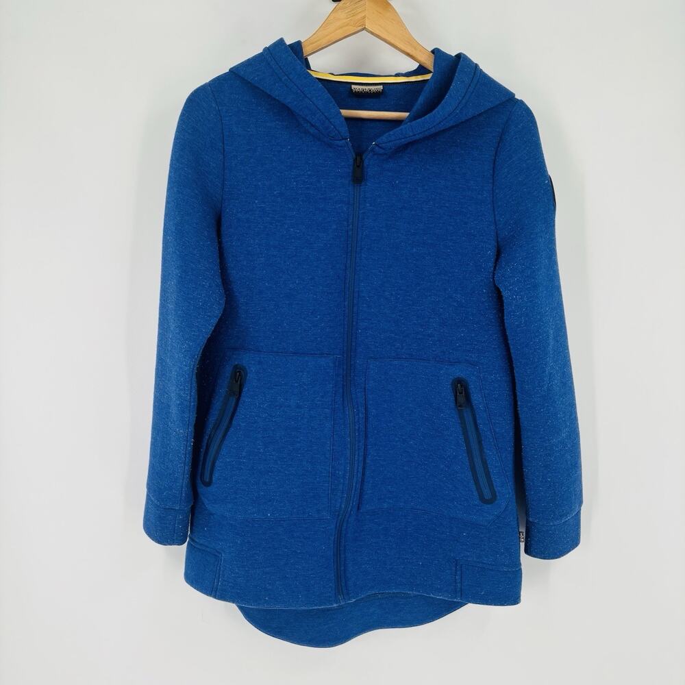Napapijri Antarctic Research Program Full Zip Hoodie Sweatshirt Size Medium Blue